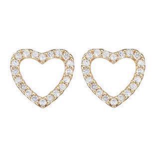 Christina Collect Gold-plated Topaz Sparklings Hearts Open heart studs set with 40 sparkling Topaz, model 671-G46